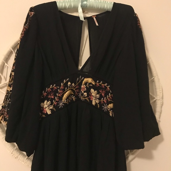 🌙FREE PEOPLE Black Moroccan Gemstone Mini Dress🌙 - Picture 5 of 7